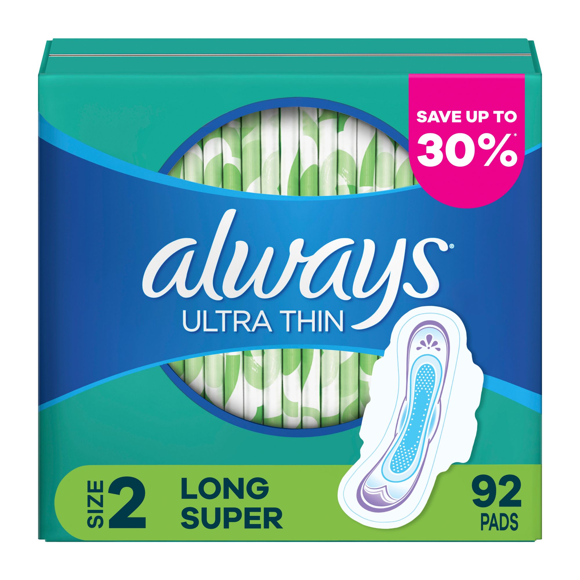 Always Anti-Bunch Xtra Protection Daily Liners Long Unscented (200 Count)