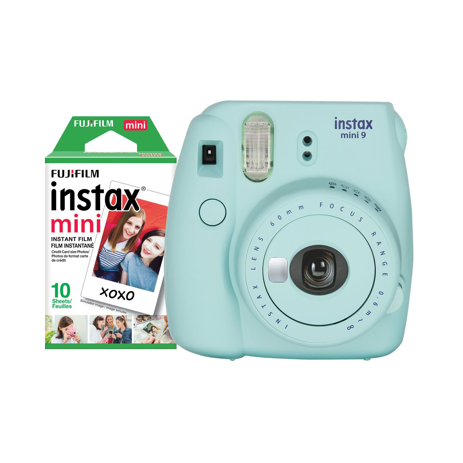 Fujifilm Instax Mini 9 Instant Camera With Mini Film 10 Pk Ice Blue Bjs Wholesale Club