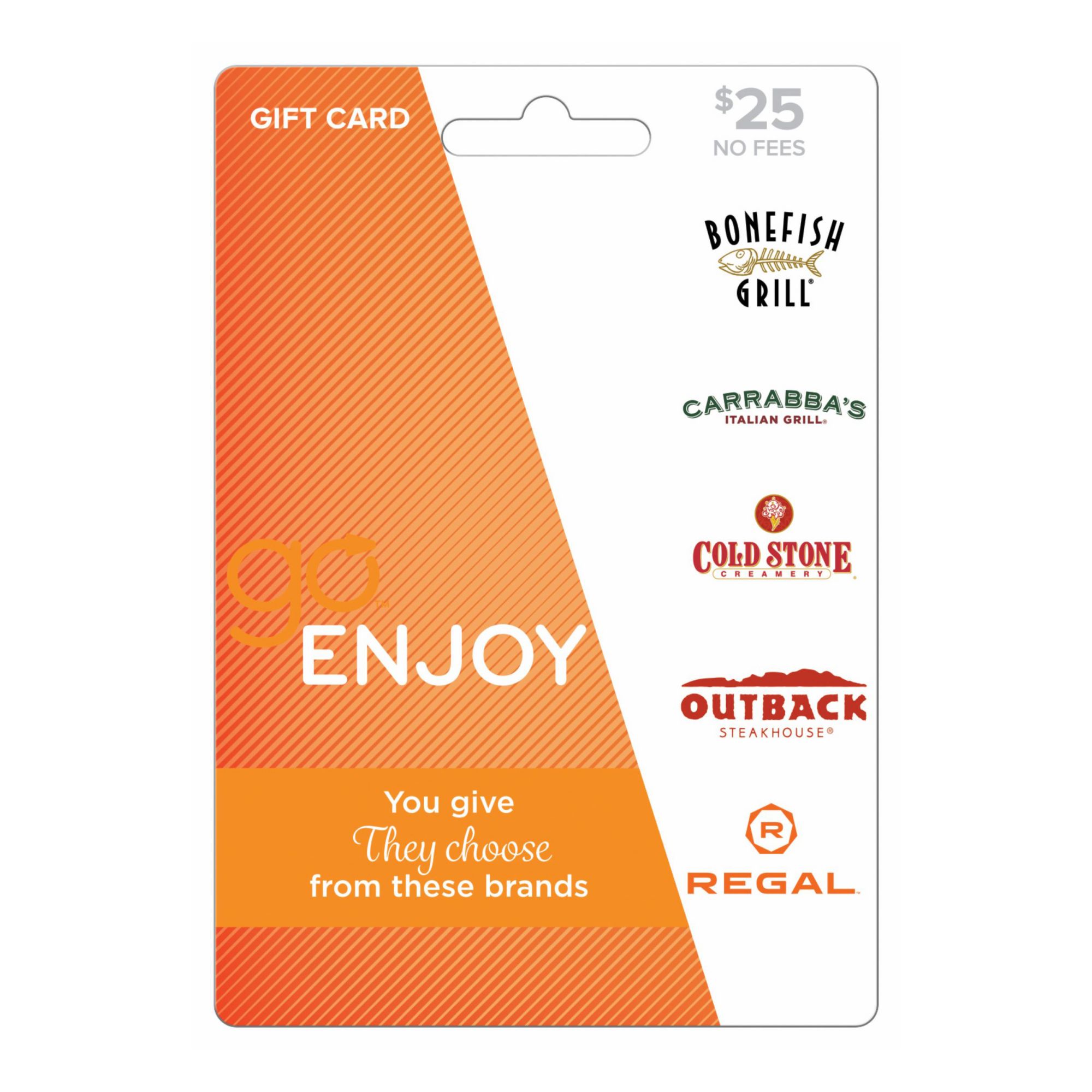 Go Cards $25 GO Enjoy Gift Card, 5.5" x 3.75" x 0.01"