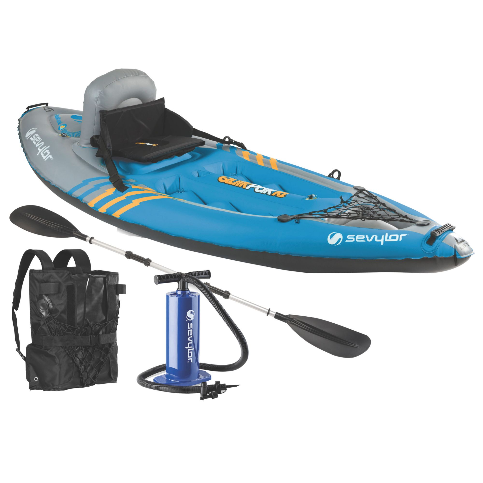 Sevylor K1 Quikpak 1-Person Inflatable Kayak with Airtight System