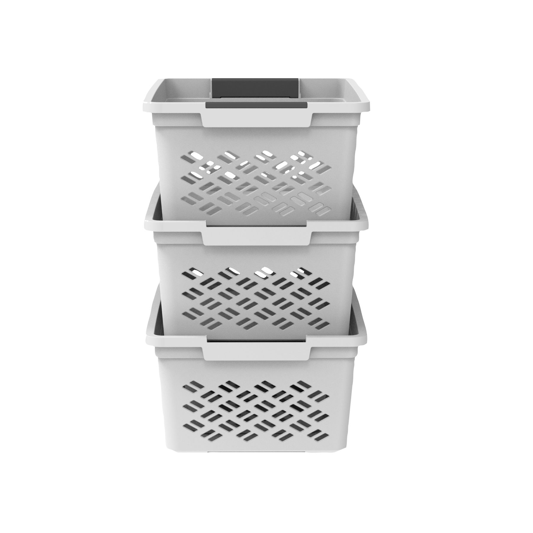 Belle Maison 2-pc. Clear Plastic Organizer Bin Set, White