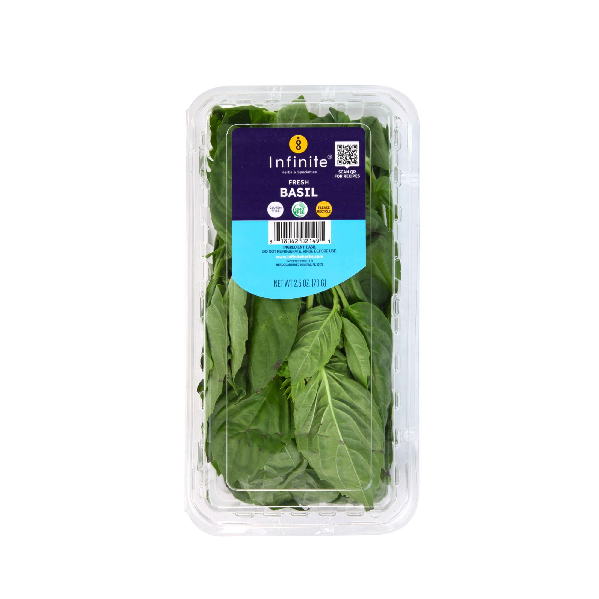 Infinite Herbs And Specialties Fresh Basil, 2.5 oz.