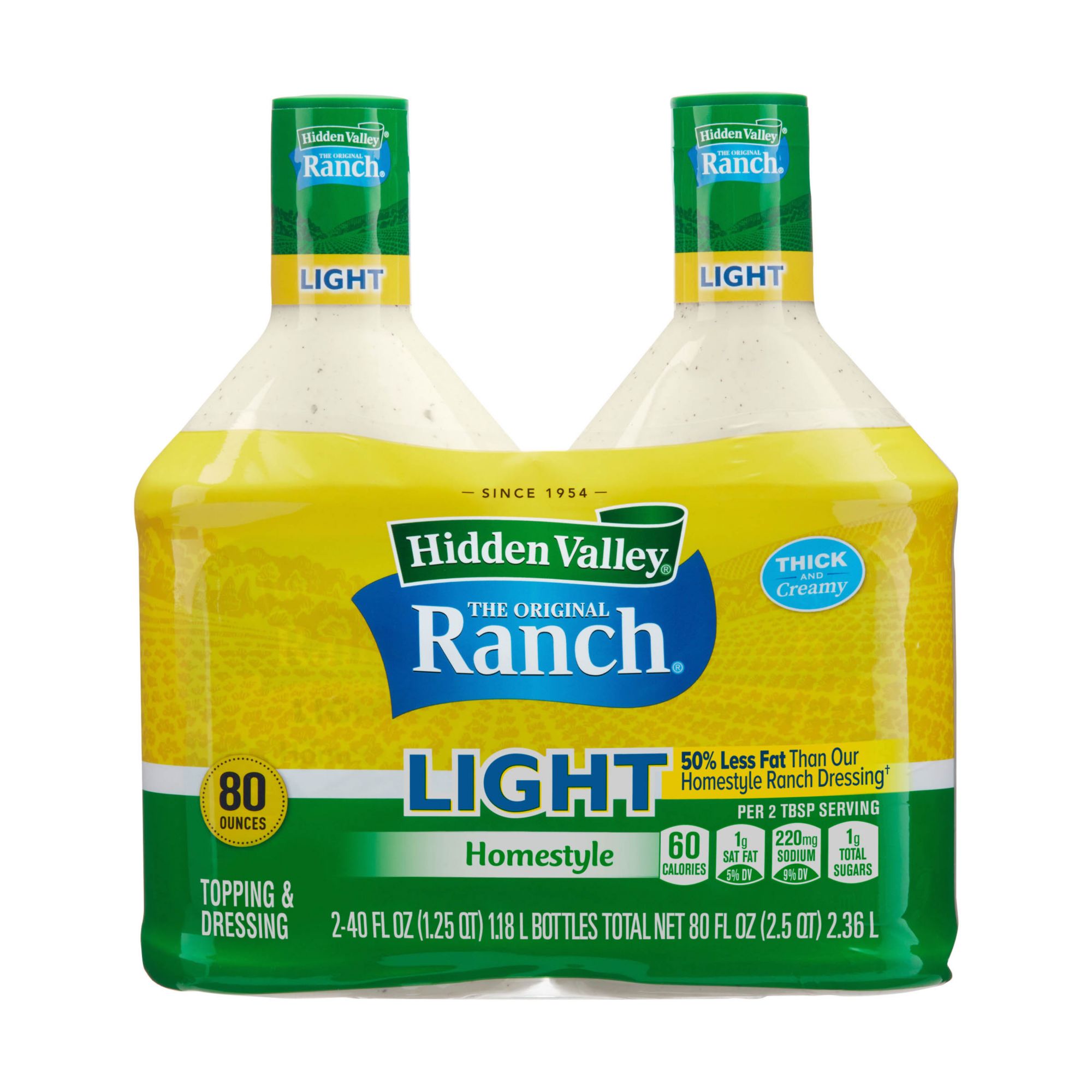 Hidden Valley Original Ranch Homestyle Sixty Calories Salad Dressing, 2 pk./40 oz.