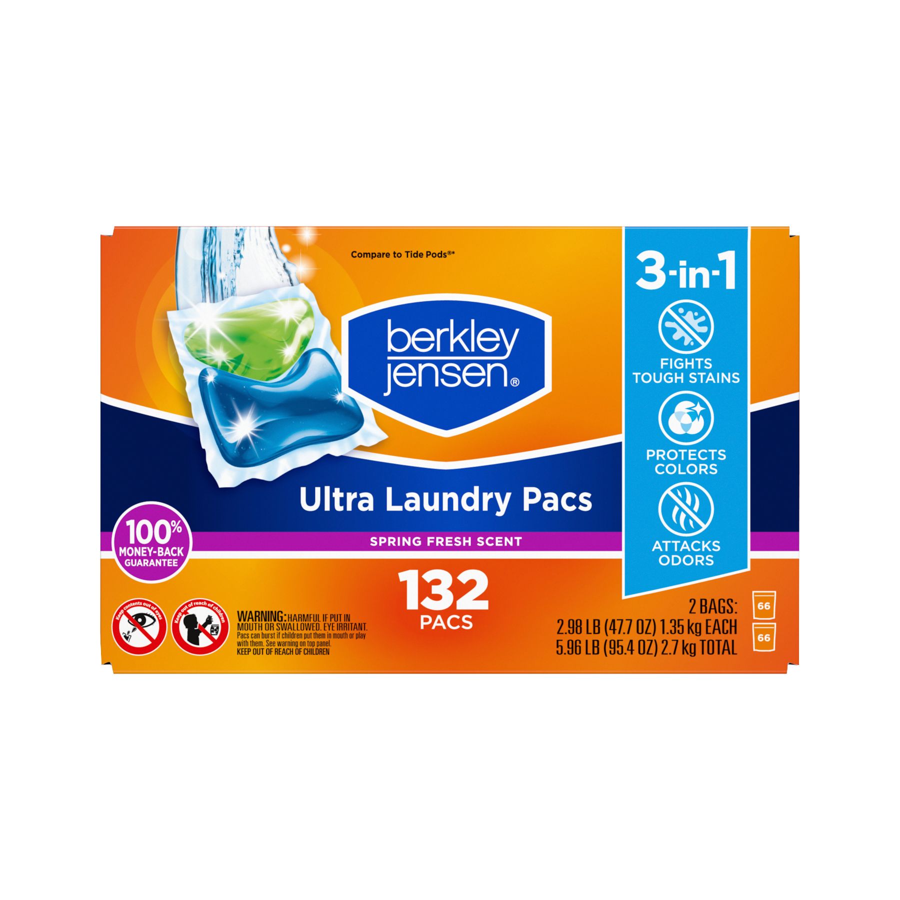 Berkley Jensen Spring Fresh Ultra Laundry Pacs, 132 ct.