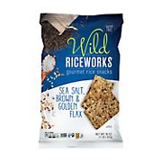 Wild Riceworks Sea Salt, Brown & Golden Flax Gourmet Rice Snacks, 16 oz.
