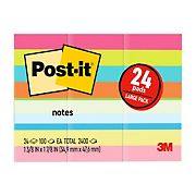 Post-It Notes 1.5&quot; x 2&quot; Sheets, 100 ct./24 Pads - Assorted Colors