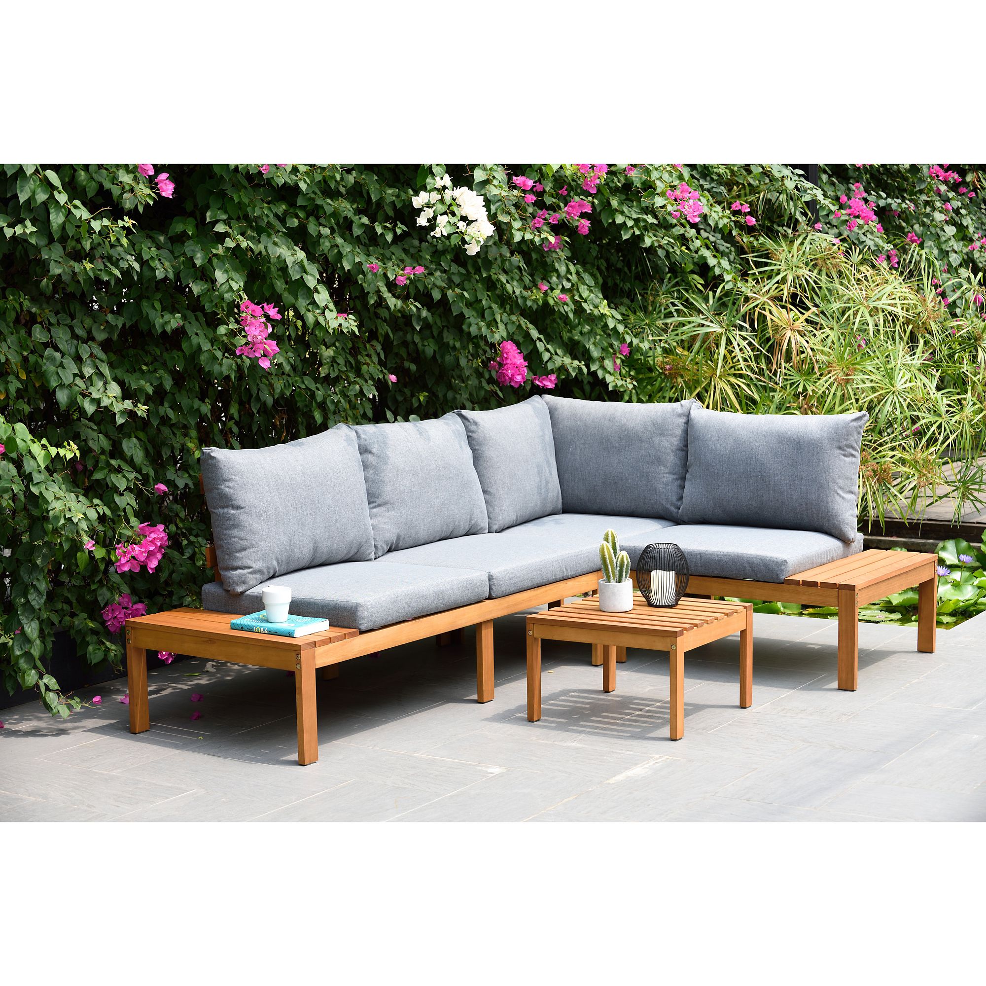 Amazonia Michel Wood Patio Seating Set with Cushions