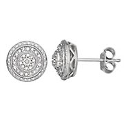 .10 ct. t.w. Diamond Round Earrings in Sterling Silver