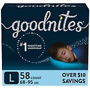 Goodnites Boys' Nighttime Bedwetting Underwear, Size L, 58 ct.