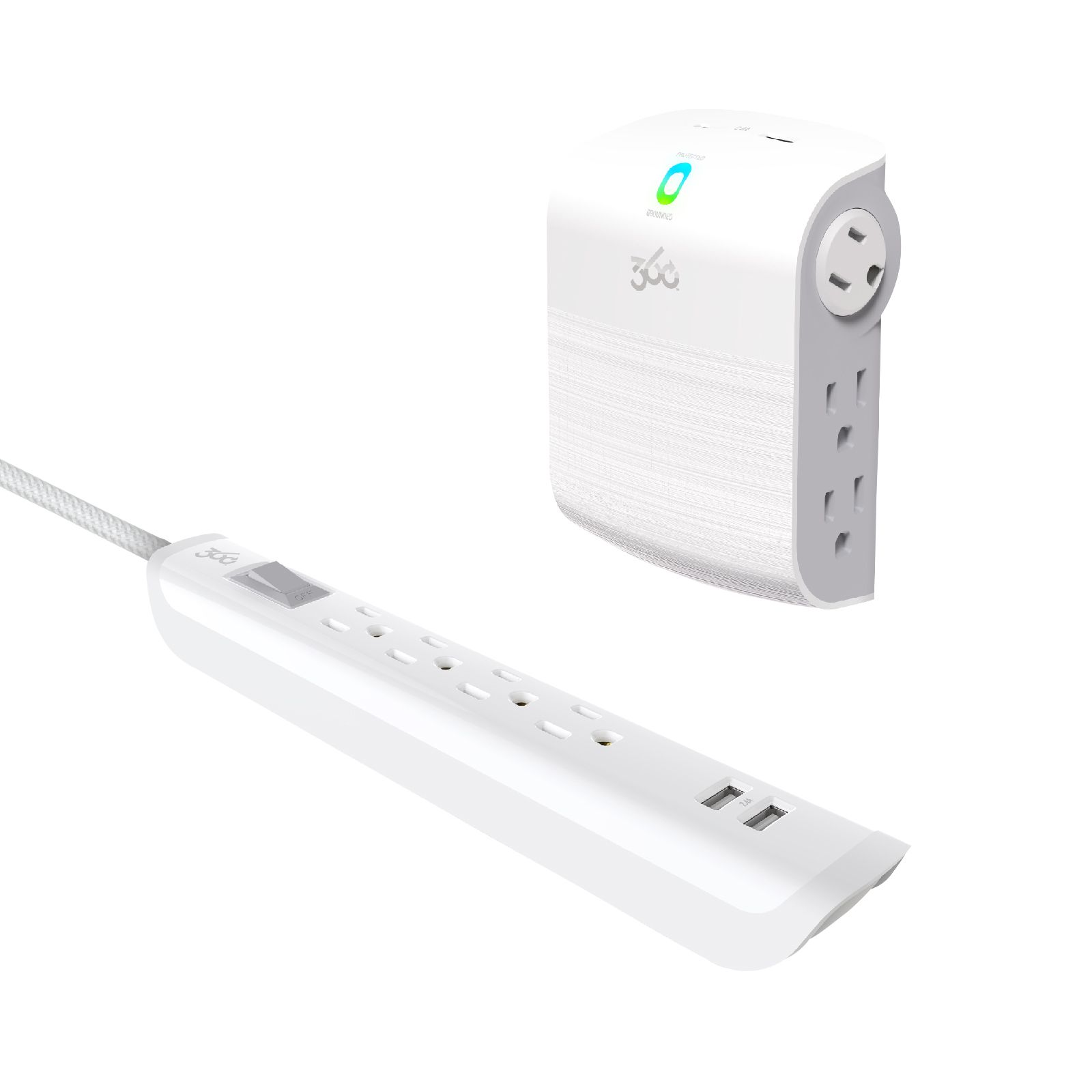 360 Electrical Power Strip & Surge Tap Combo Pack