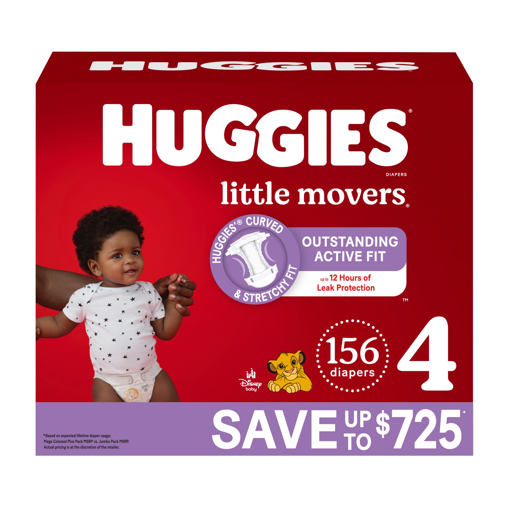 Huggies Little Movers Baby Diapers, Size 4 (156 ct.)