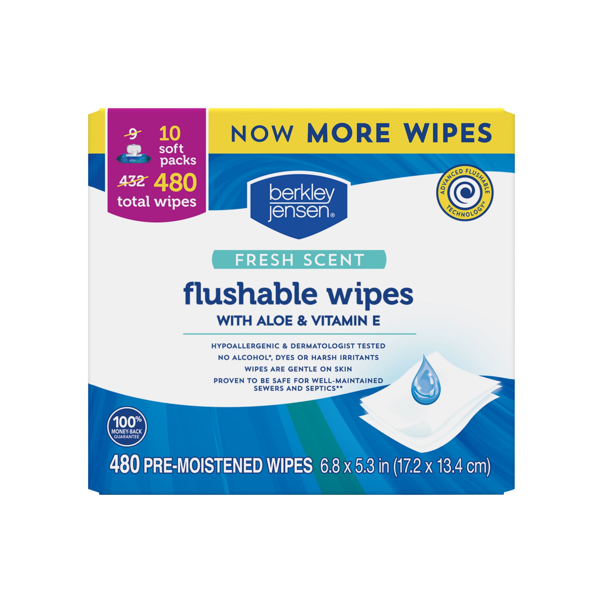 Berkley Jensen Flushable Wipes, 480 ct.