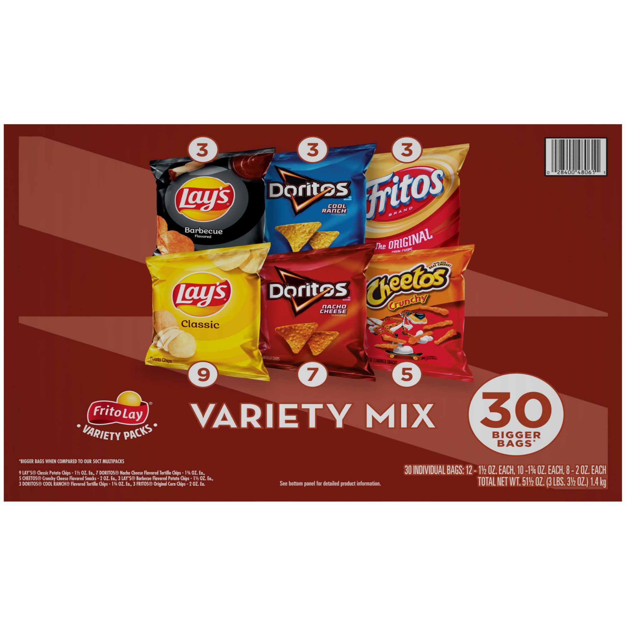 Frito-Lay Variety Mix of Chips and Snacks, 30 ct.