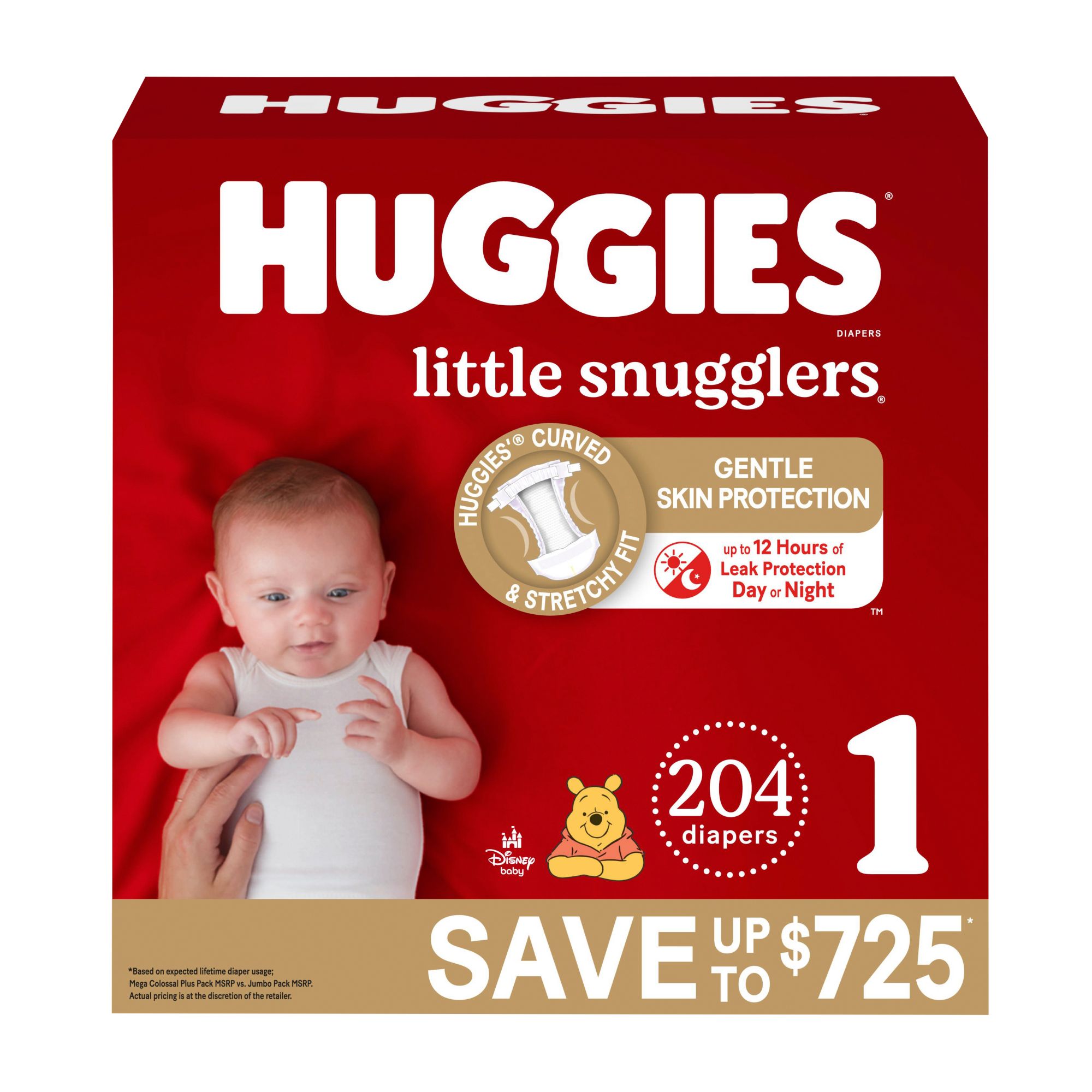 Huggies Little Snugglers Baby Diapers, Size 1 (204 ct.)