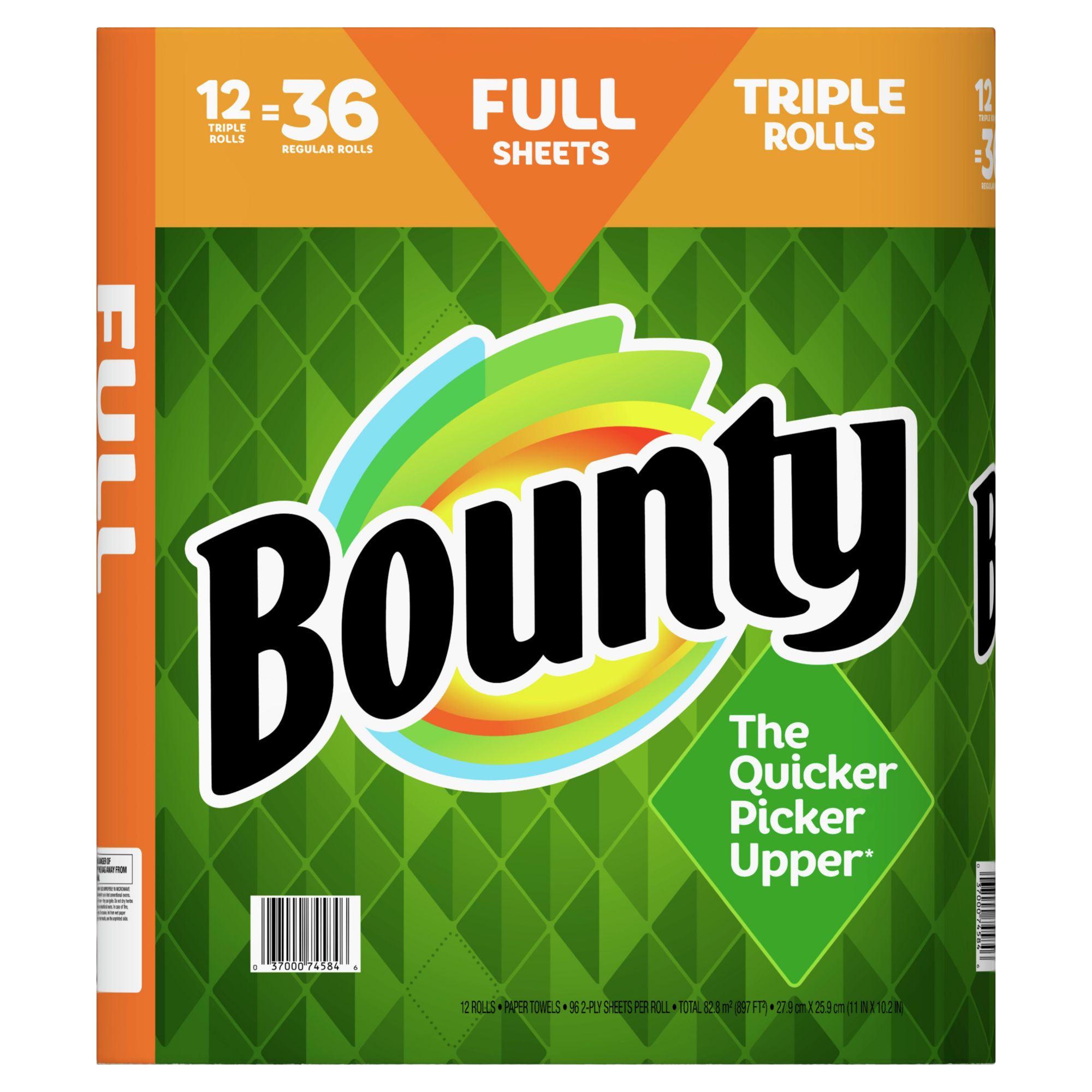 Bounty Full Sheet Triple Roll Paper Towels, White, 12 ct.