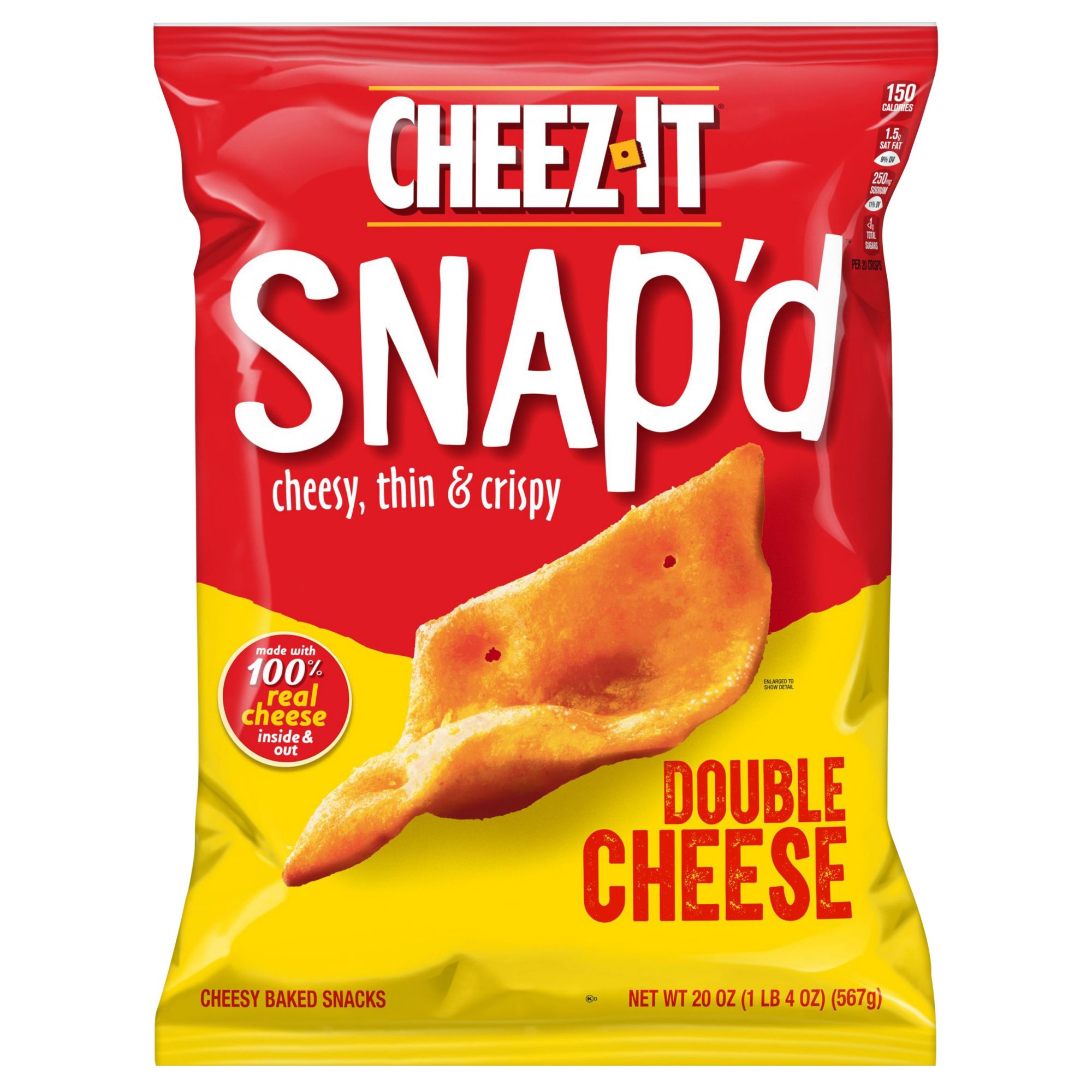 Cheez-It Snap'd Double Cheddar Cheese Crackers, 20 oz.