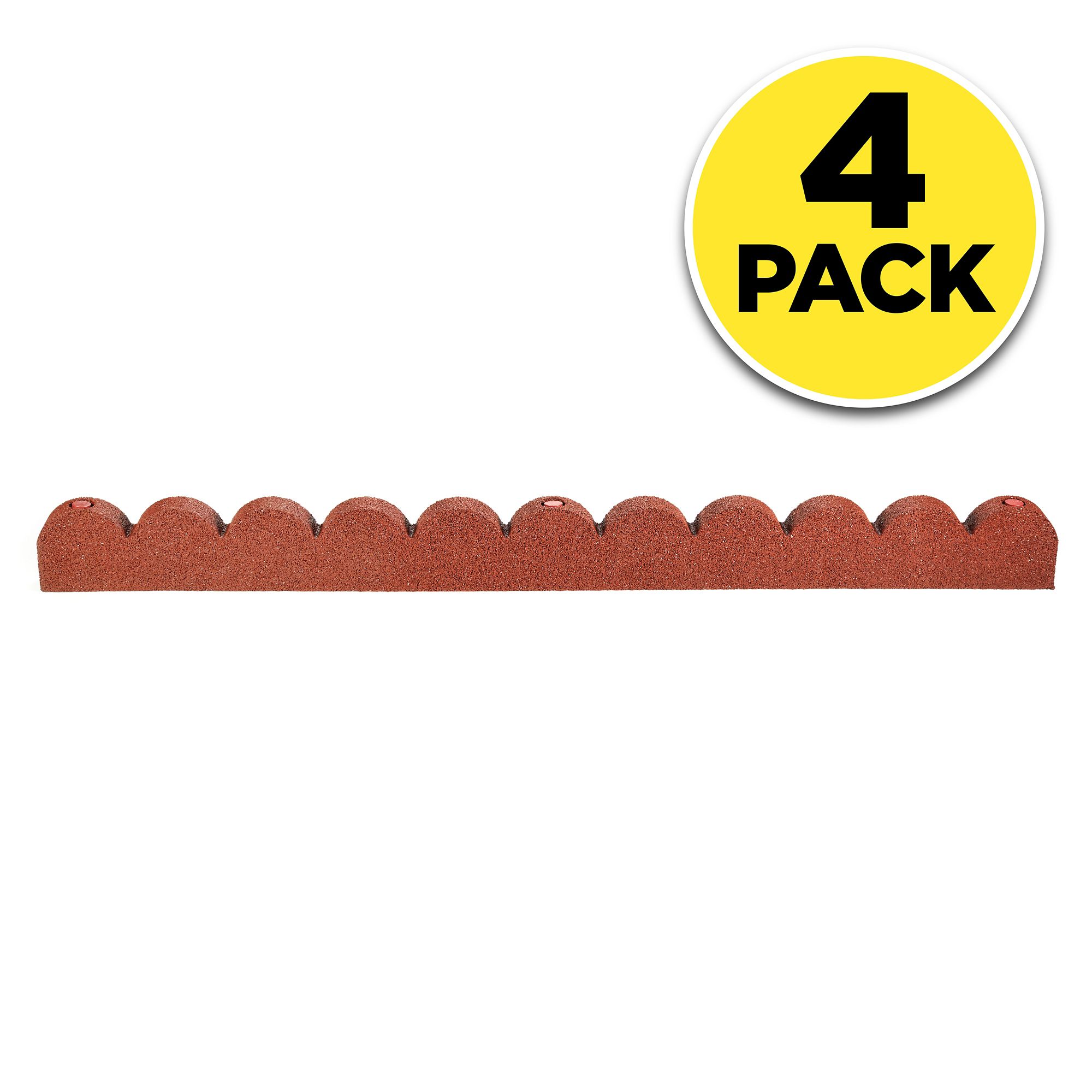 Rubberific 4' Scalloped Rubber Landscape Edging, 4 pk. - Red