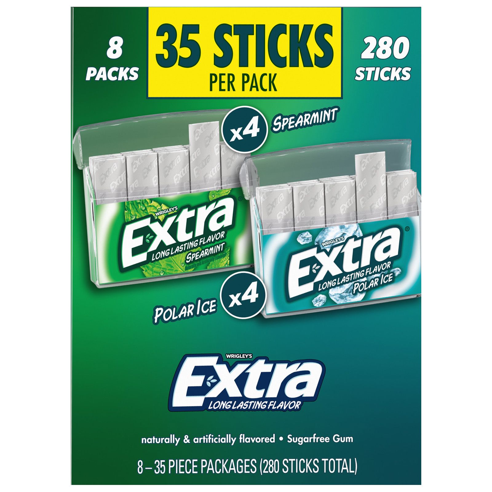 Extra Polar Ice & Spearmint Sugar Free Chewing Gum Variety Pack, 8 pk.