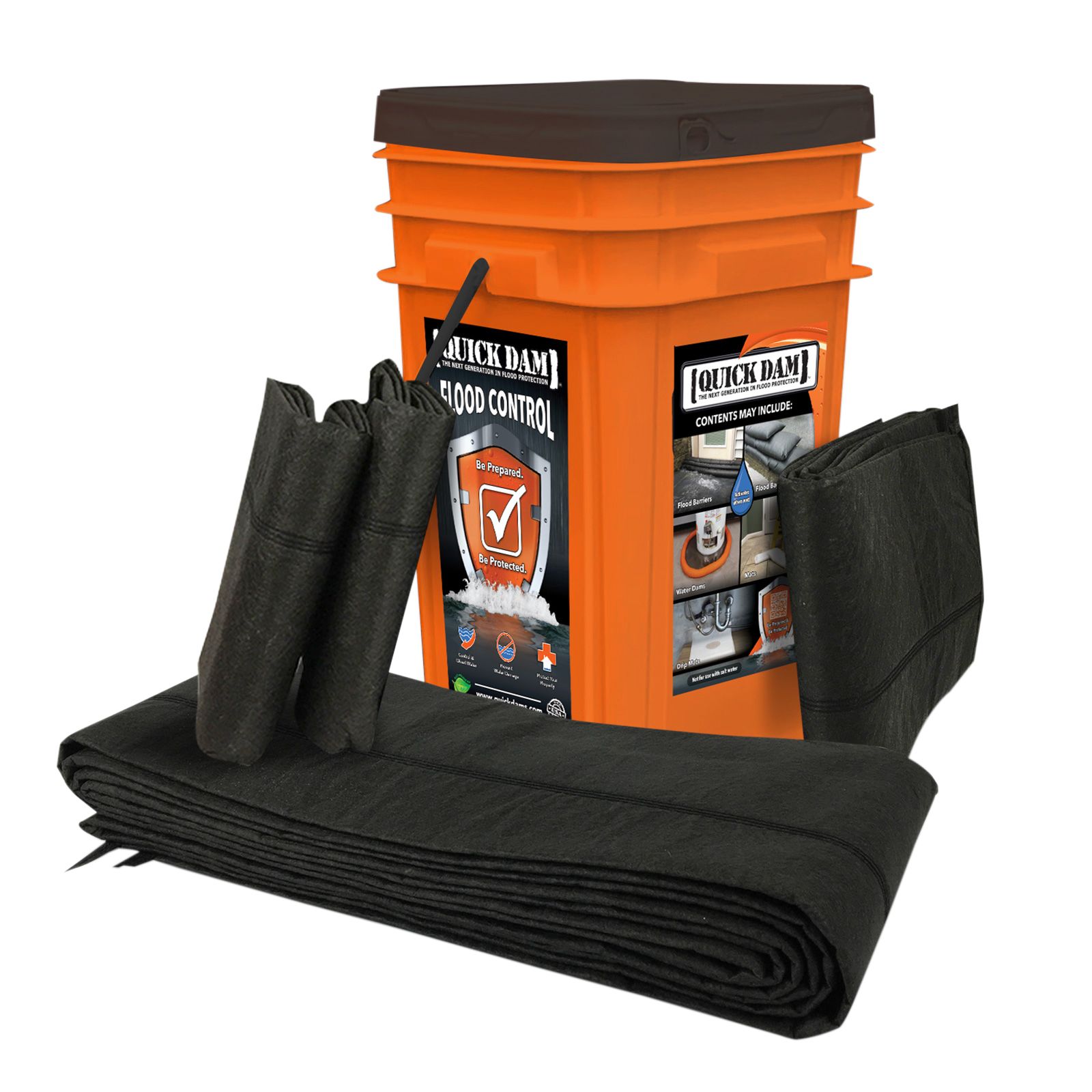 Quick Dam GRAB & GO BUCKET 10 ft. Self Activating Flood Barrier, 5 Pack