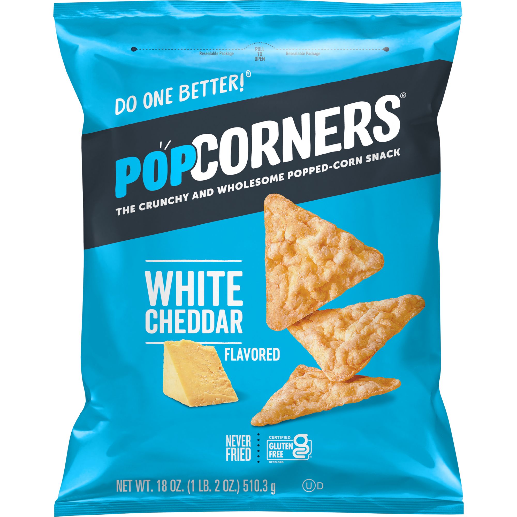 Popcorners Chips White Cheddar Snacks, 18 oz.