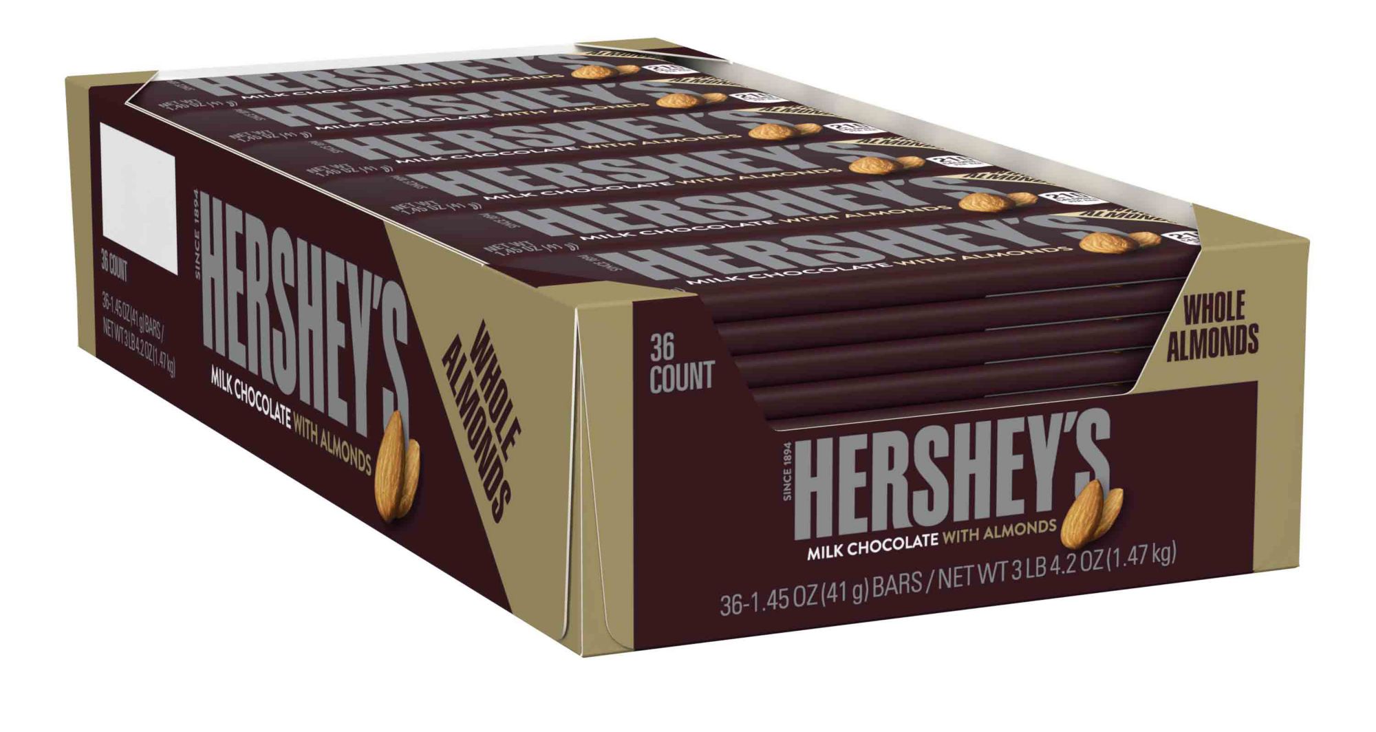 Hershey's Milk Chocolate with Almonds Bars, 36 ct.