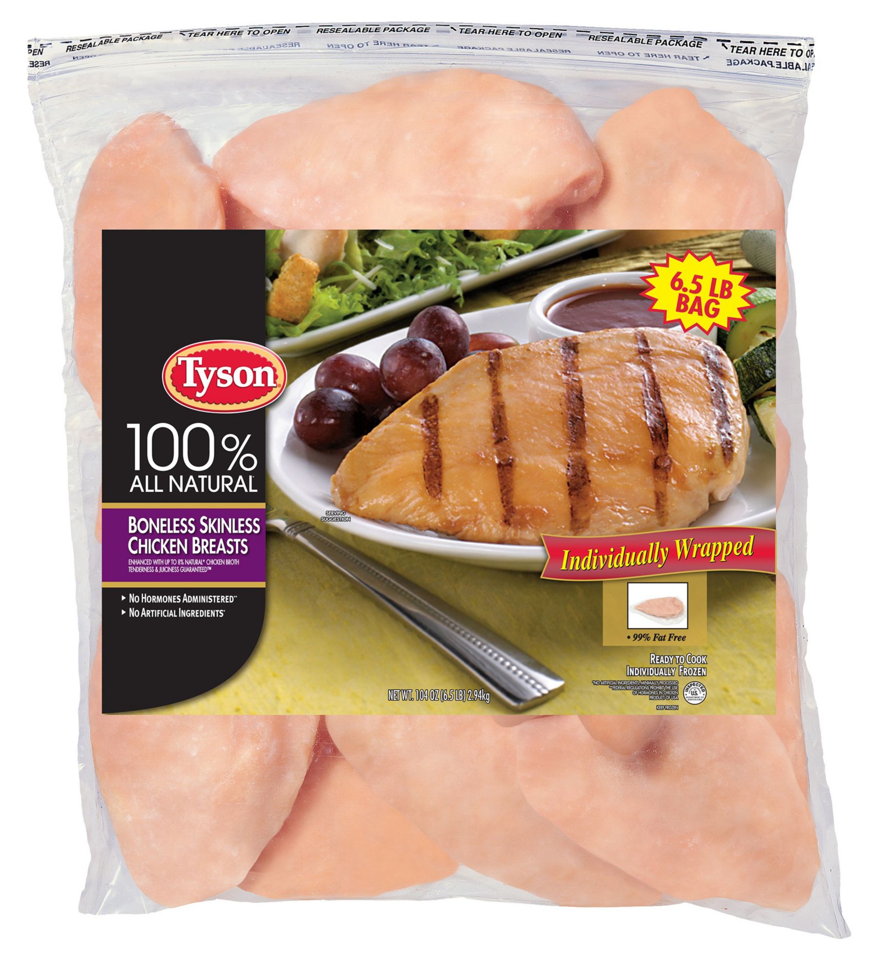 Tyson Boneless Skinless Chicken Breast, 6.5 lbs. - BJs WholeSale Club
