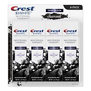 Crest 3D White Whitening Therapy Charcoal Deep Clean Fluoride Toothpaste, 4 ct.