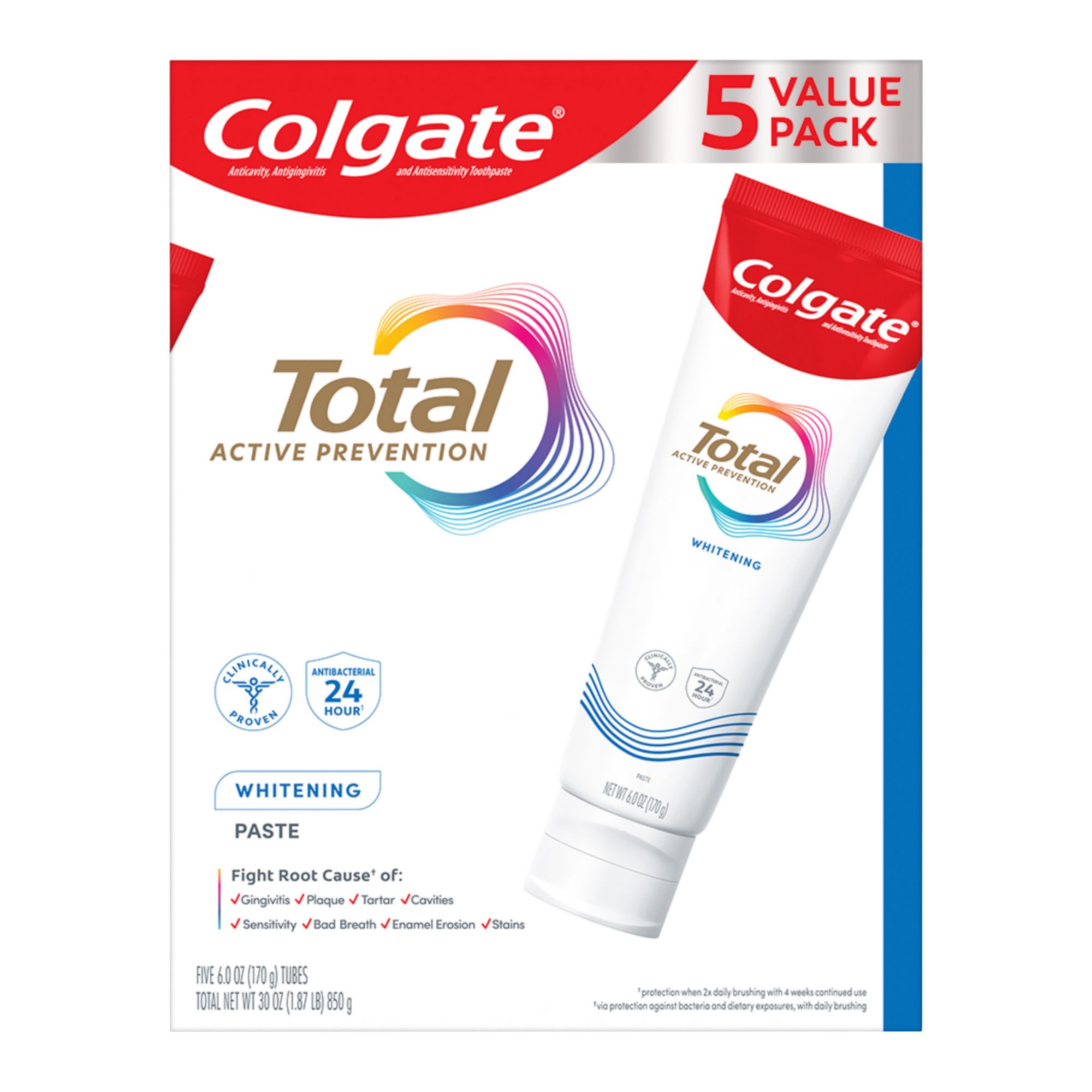 Colgate Total Whitening Toothpaste, 5 pk./6 oz.