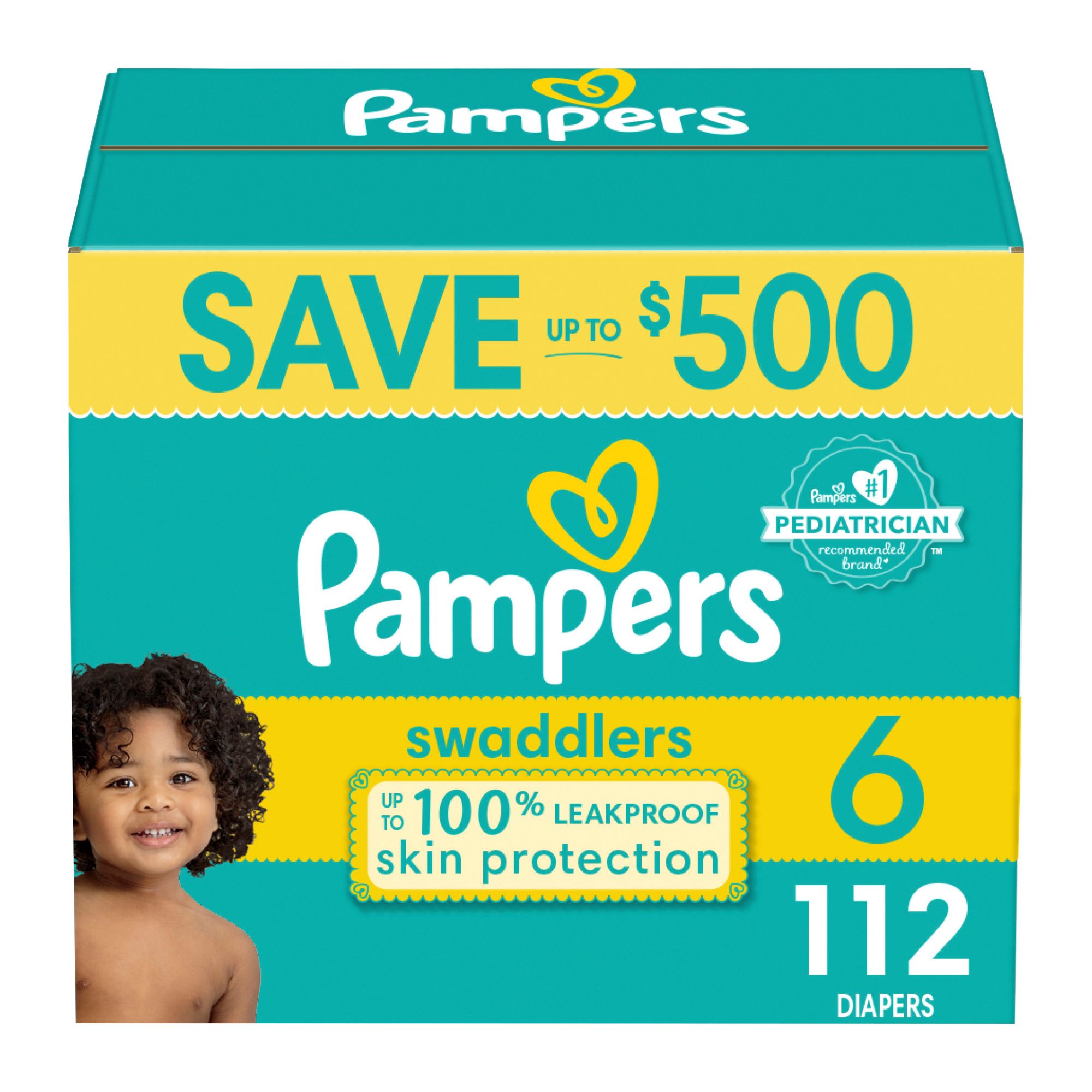 Diapers Size 6, 108 Count and Baby Wipes - Pampers Swaddlers