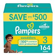 Pampers Swaddlers Diapers, Size 3, 164 ct.
