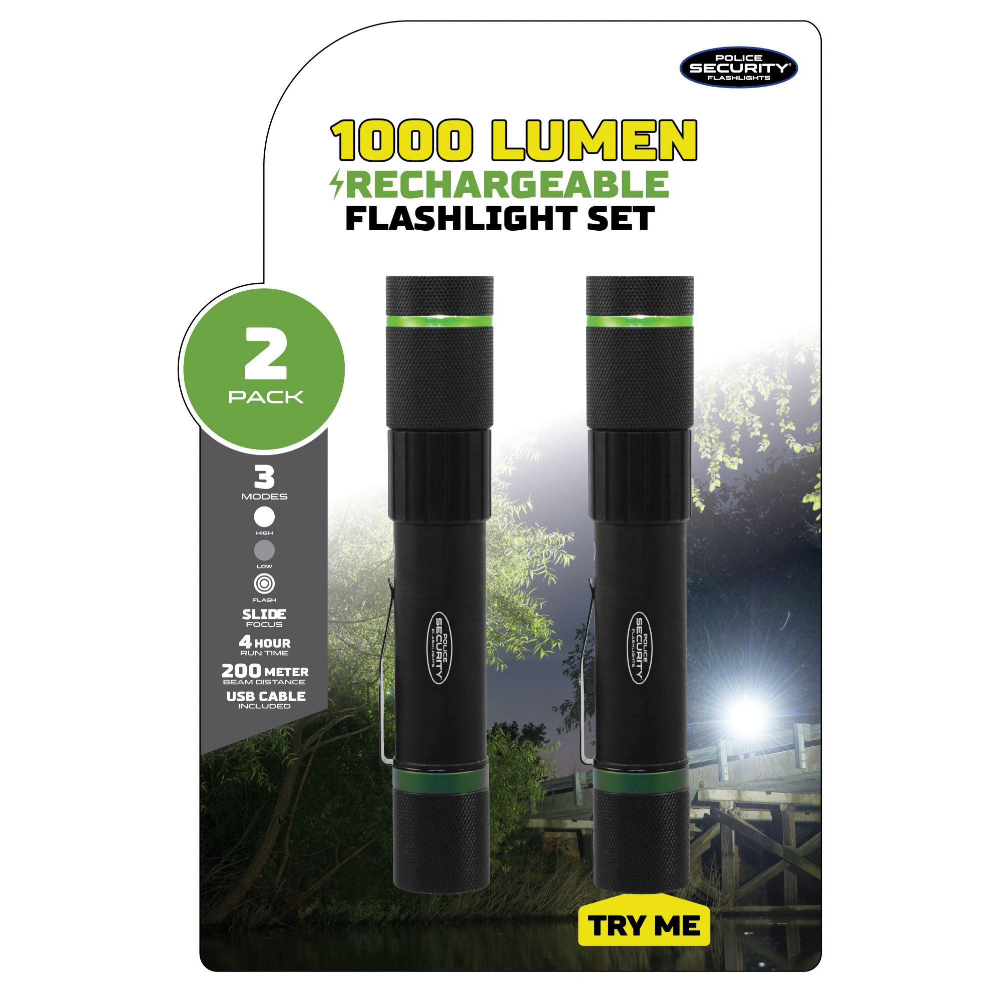 Lampe de poche à DEL de 3 300 lm Skylar par Police Security Flashlights  avec piles incluses 98409-C