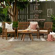 W. Trends Windham 4-Pc. Acacia Wood Outdoor Chat Set