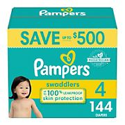 Pampers Swaddlers Diapers, Size 4, 144 ct.