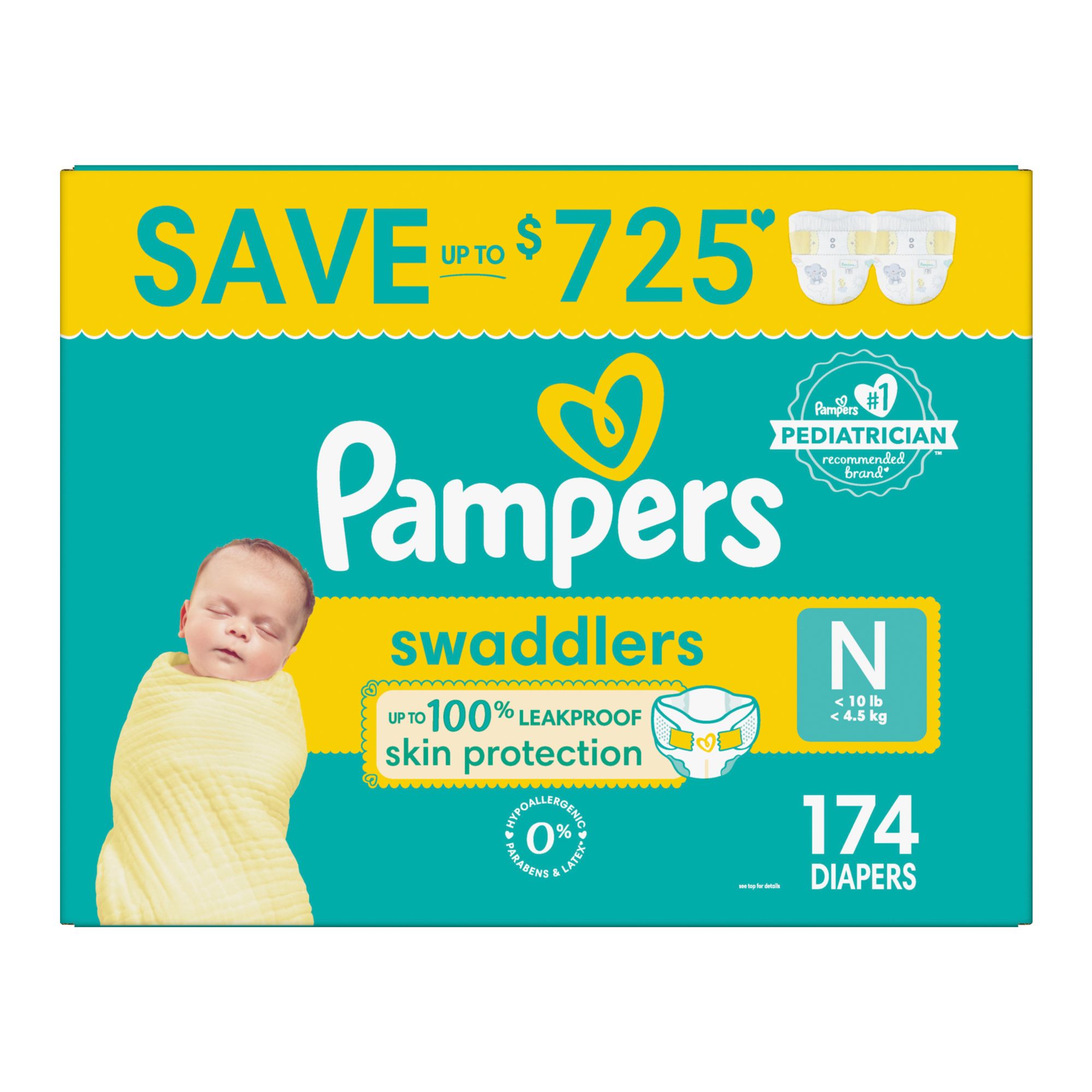 Pampers Baby Dry Diapers Size 1 Jumbo Pack 44 ea– greenBulk