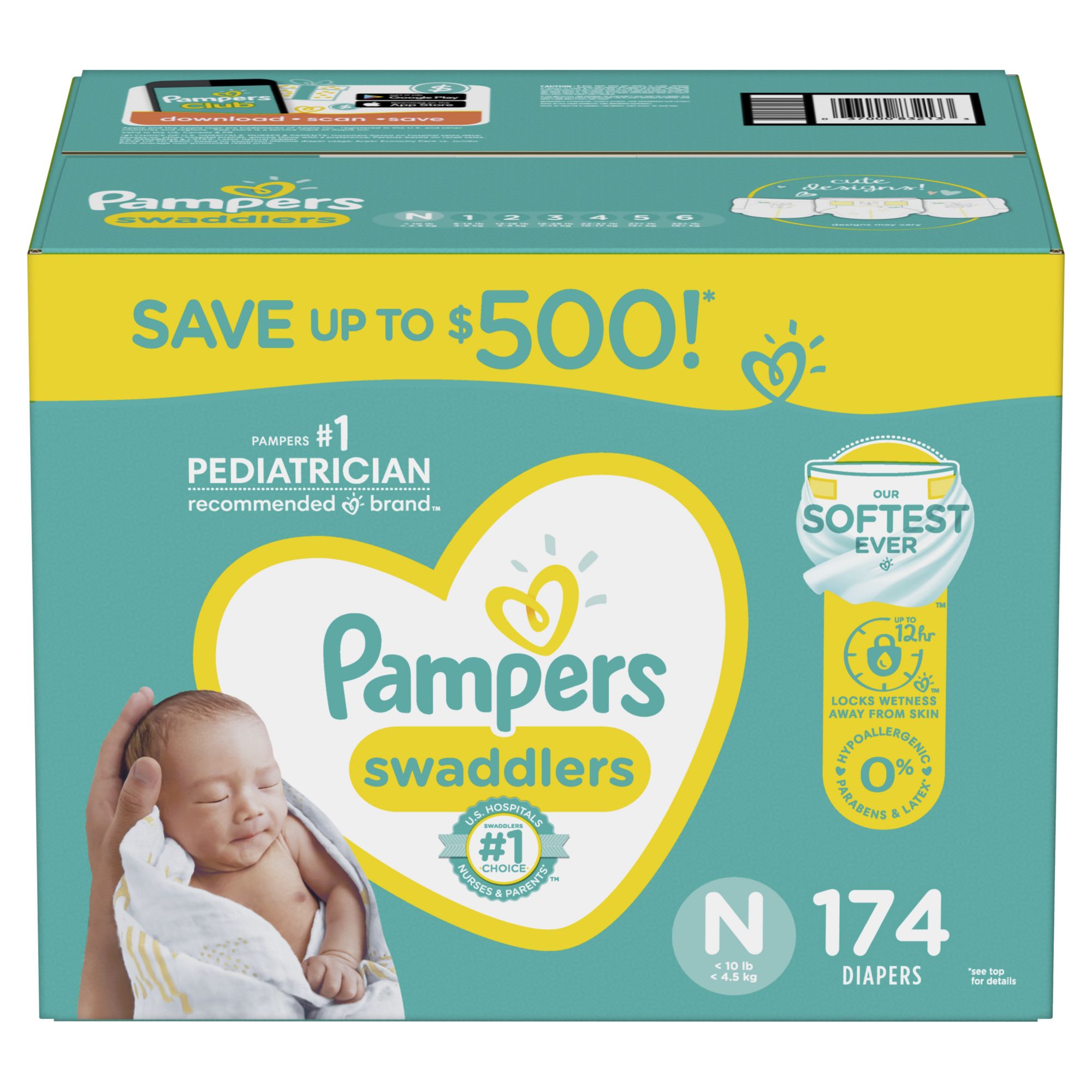 Pampers Swaddlers Diapers, Size 1-6, 112 ct.-210 ct. - BJs