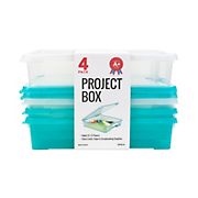 Storex 4-Pk. Project Box for 12&quot; x 12&quot; Scrapbooking Paper - Assorted Colors