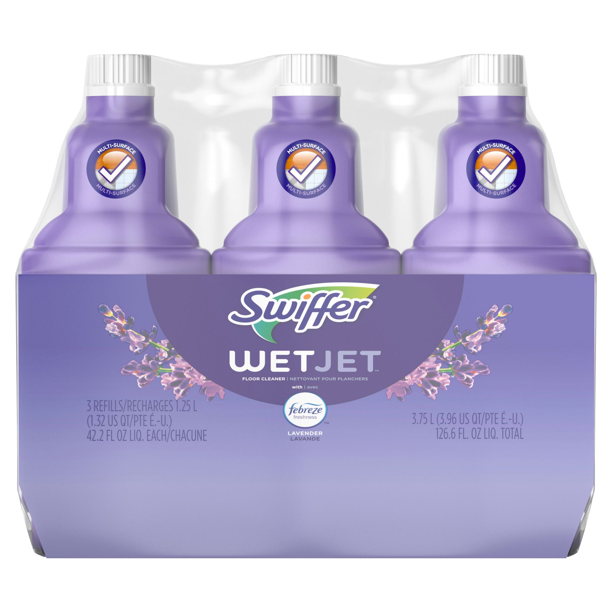 Swiffer WetJet Multi-Purpose Floor Cleaner Solution Refill, 3 Pk./1.25L