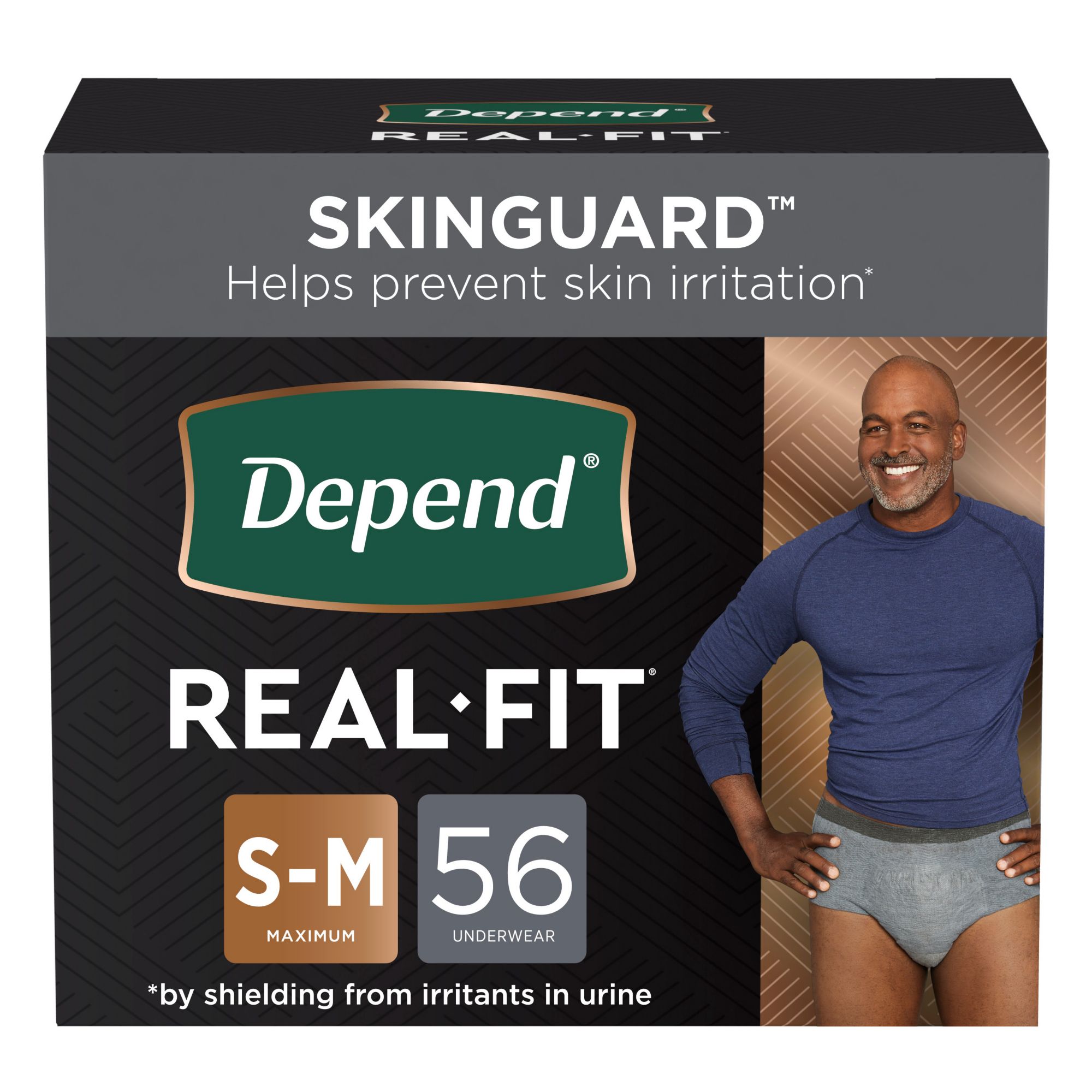 Save on Depend Men's Real Fit Skinguard Incontinence Underwear