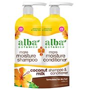 Alba Botanica More Moisture Shampoo & Conditioner Coconut Milk, 2 ct.