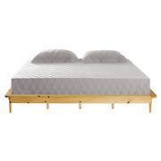 W. Trends King Boho Mid Century Modern Solid Wood Platform Bed Frame - Light Oak