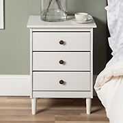W. Trends 25&quot; Modern Transitional 3 Drawer Solid Wood Nightstand - White