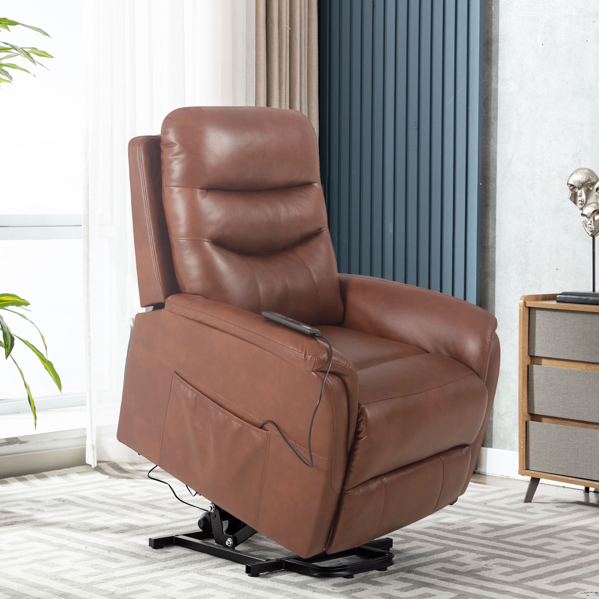 Lifesmart Power Lift Chair Recliner Brown BJ s Wholesale Club