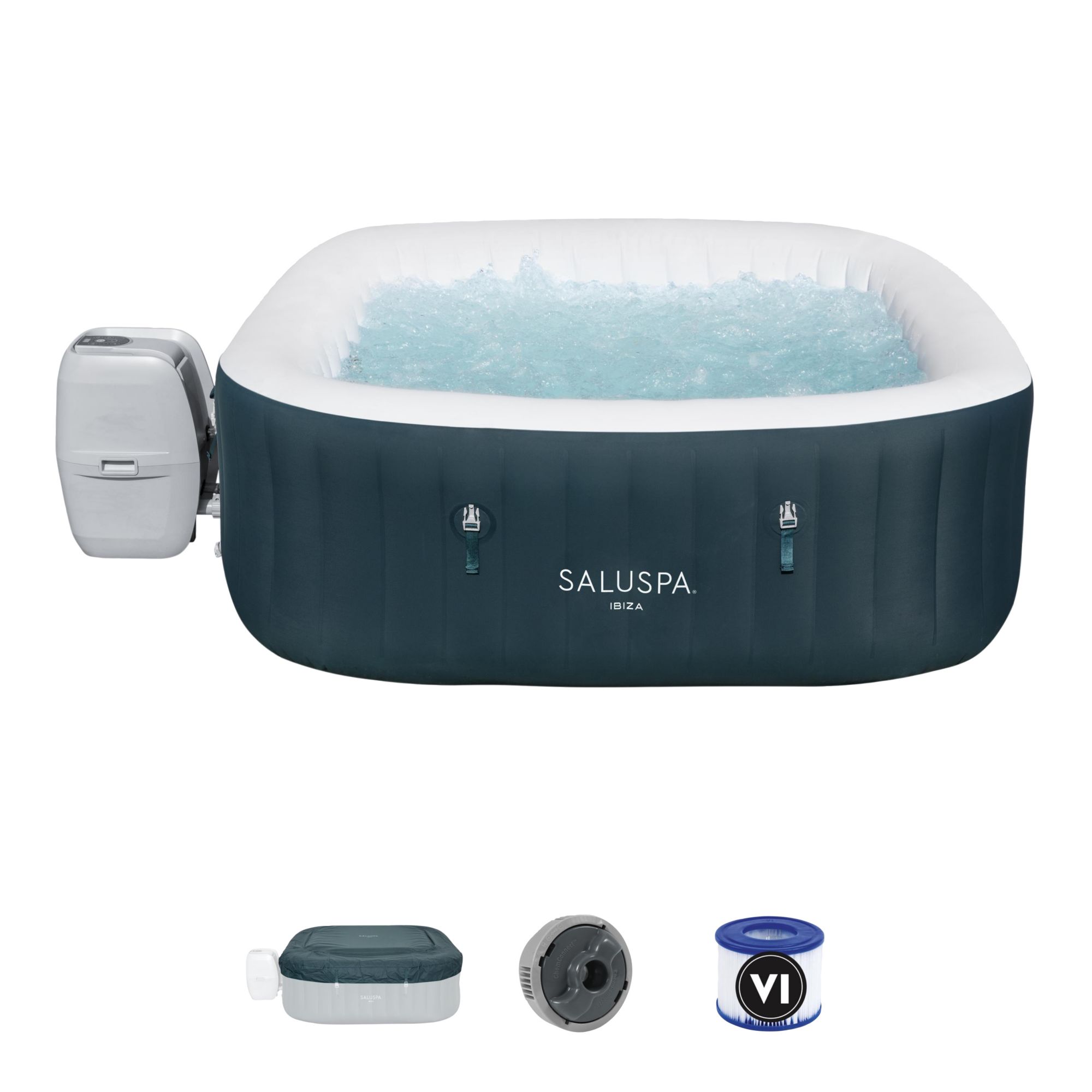 SaluSpa Coronado EnergySense Square Air Jet 4-6 Person Inflatable Spa