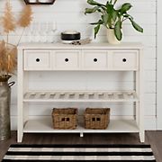 W. Trends 48&quot; Transitional Farmhouse Solid Wood 2 Drawer Buffet - White