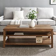 W. Trends 48&quot; Modern Farmhouse Open Storage A-Frame Coffee Table - Reclaimed Barnwood
