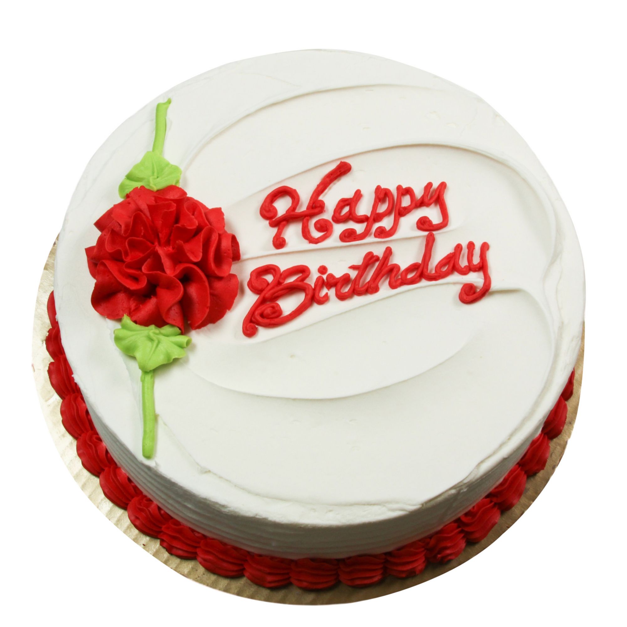 Wellsley Farms 10&quot; Gold Cake With Red Floral Design