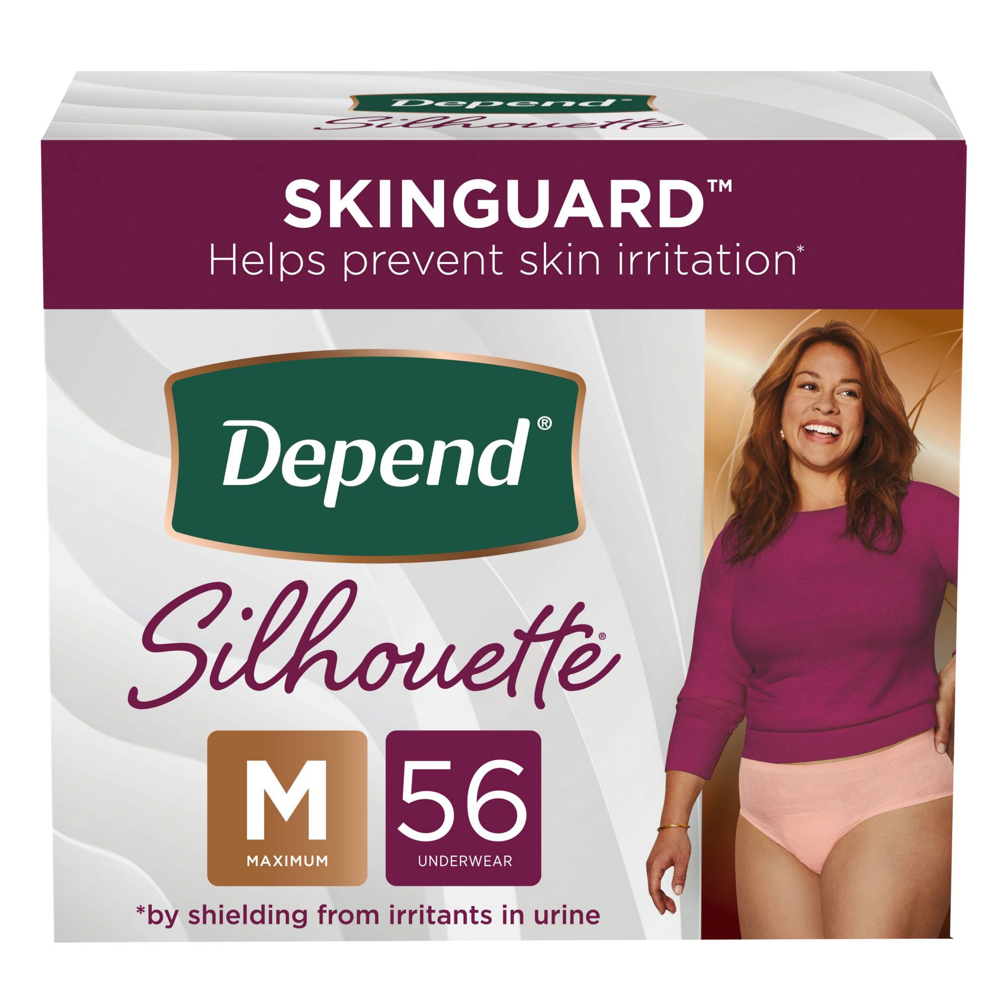 Depend Silhouette Incontinence Underwear for Women, M, Pink, 56 ct.