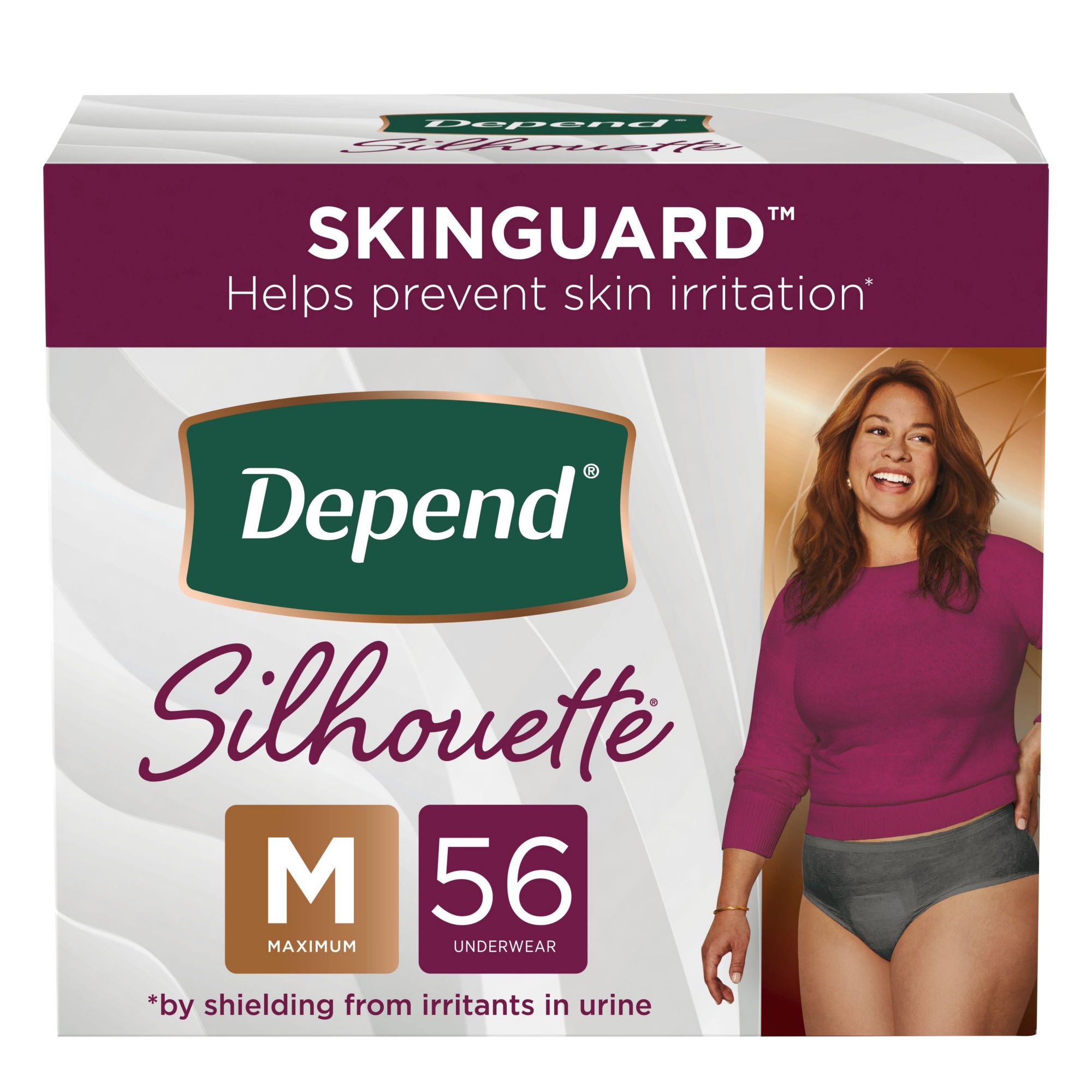 Depend Silhouette Incontinence Underwear for Women, M, Black, 56 ct.