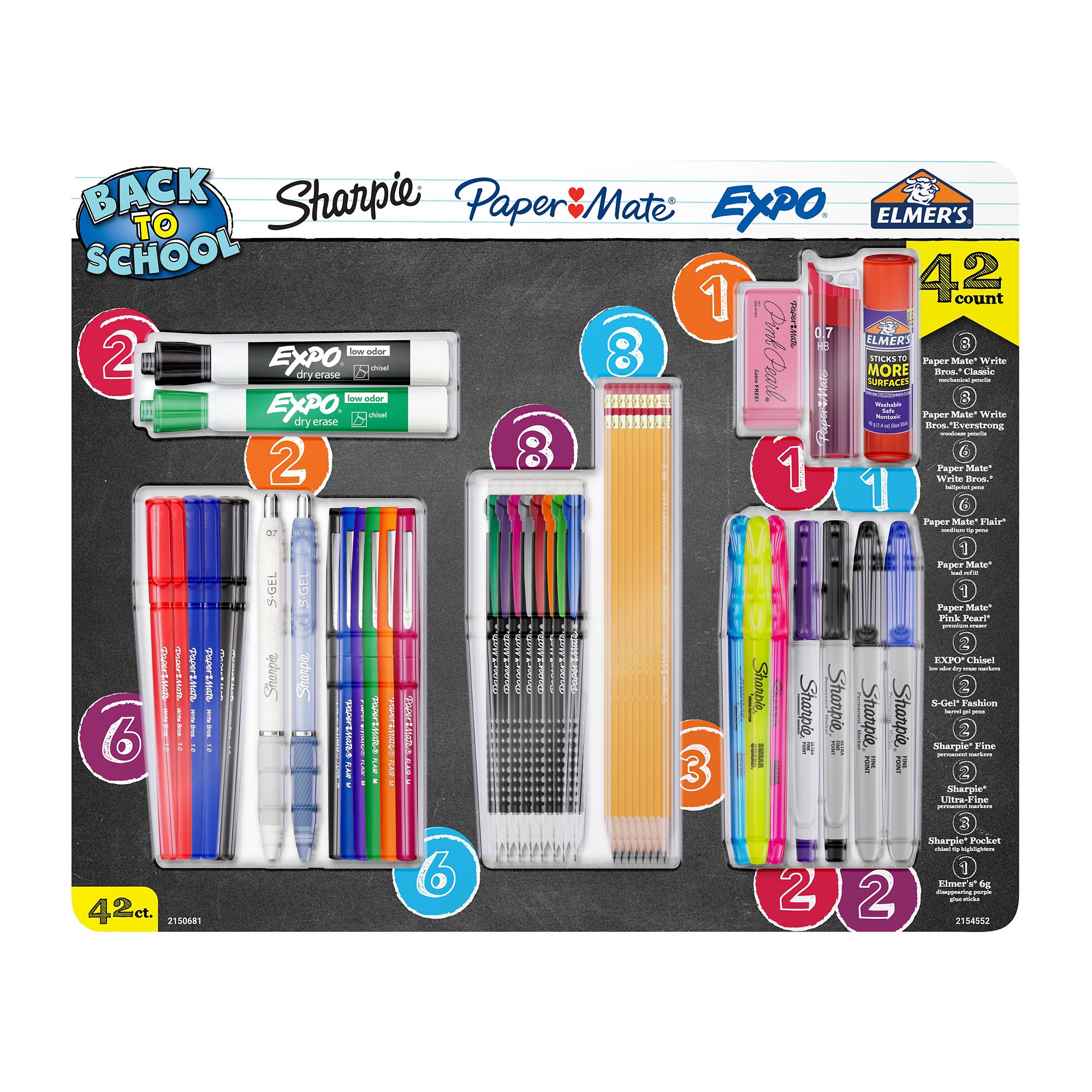 Back to School Sharpie, Expo, Paper Mate and Elmer's Variety Pack