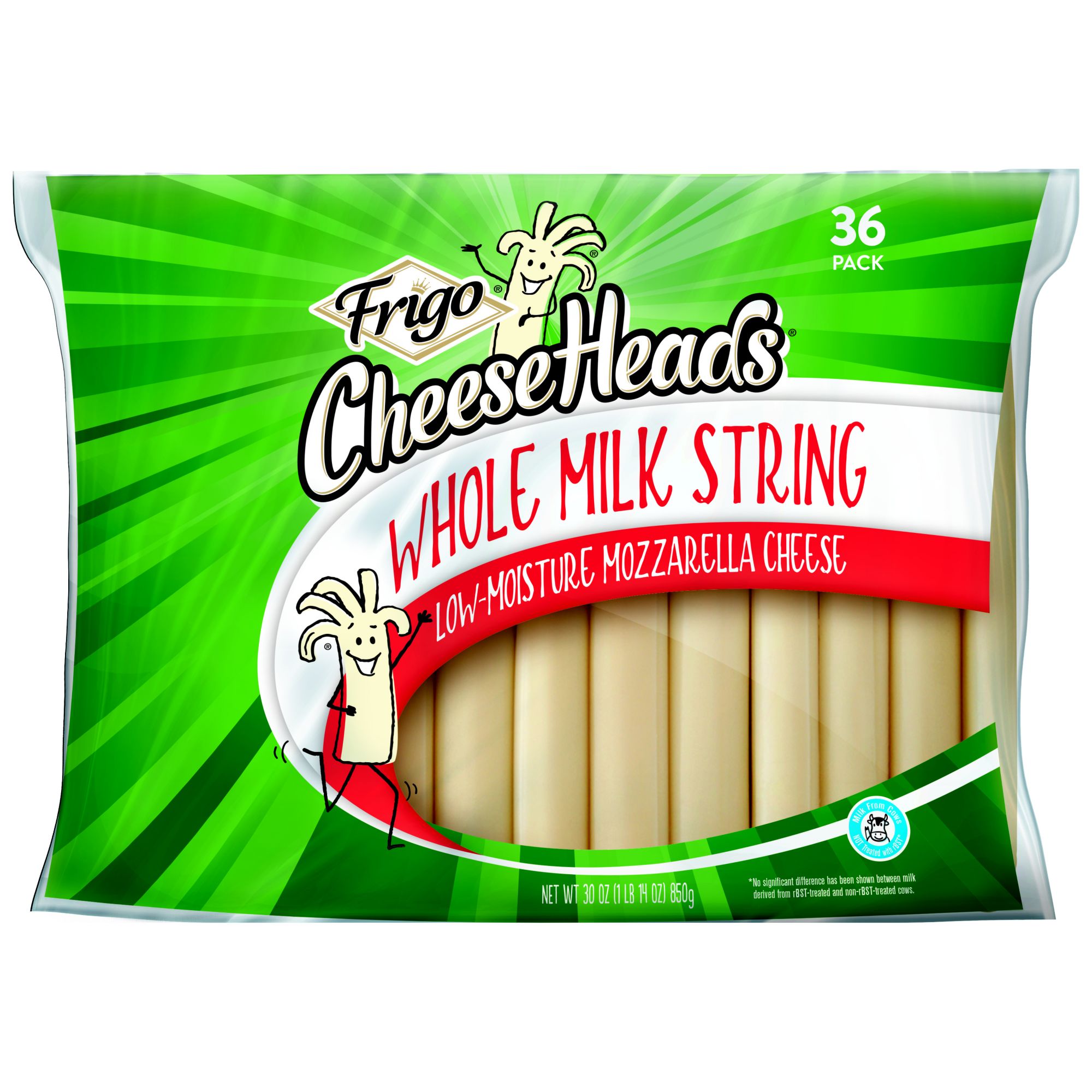 Frigo Cheeseheads Whole Milk String Mozzarella Cheese, 30 oz.